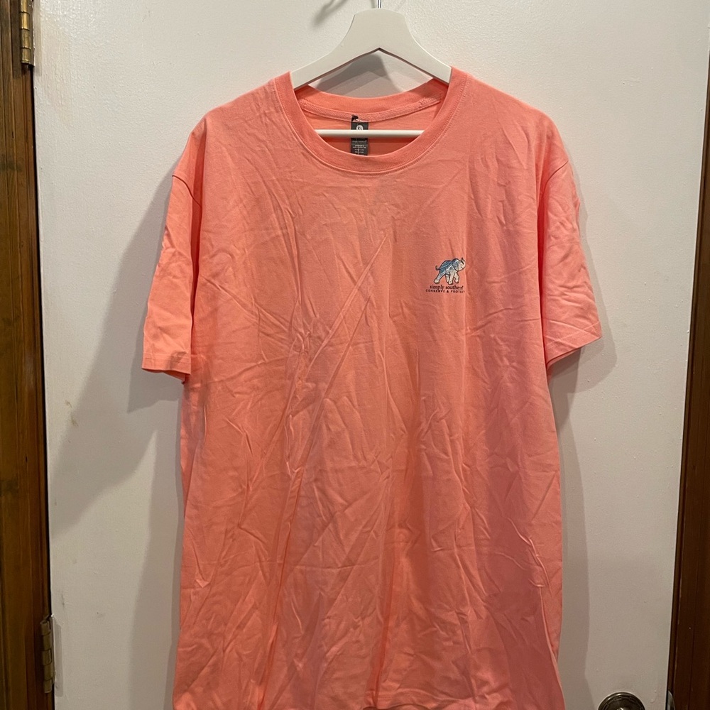 Simply Southern Coral Short Sleeve Tee with size XL Elephant print - Picture 2 of 4